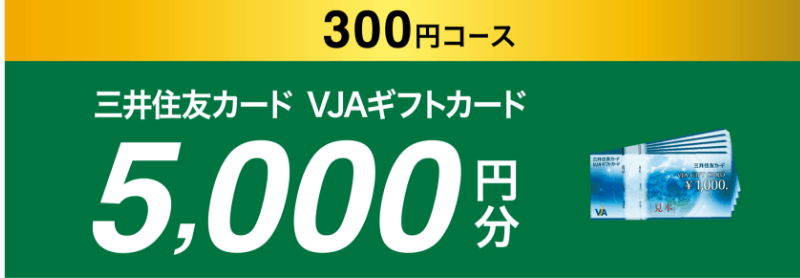 300円コース 三井住友カード VJAギフトカード 5,000円分