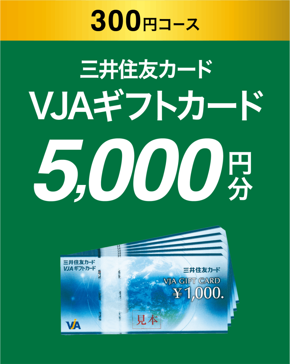 300円コース 三井住友カード VJAギフトカード 5,000円分